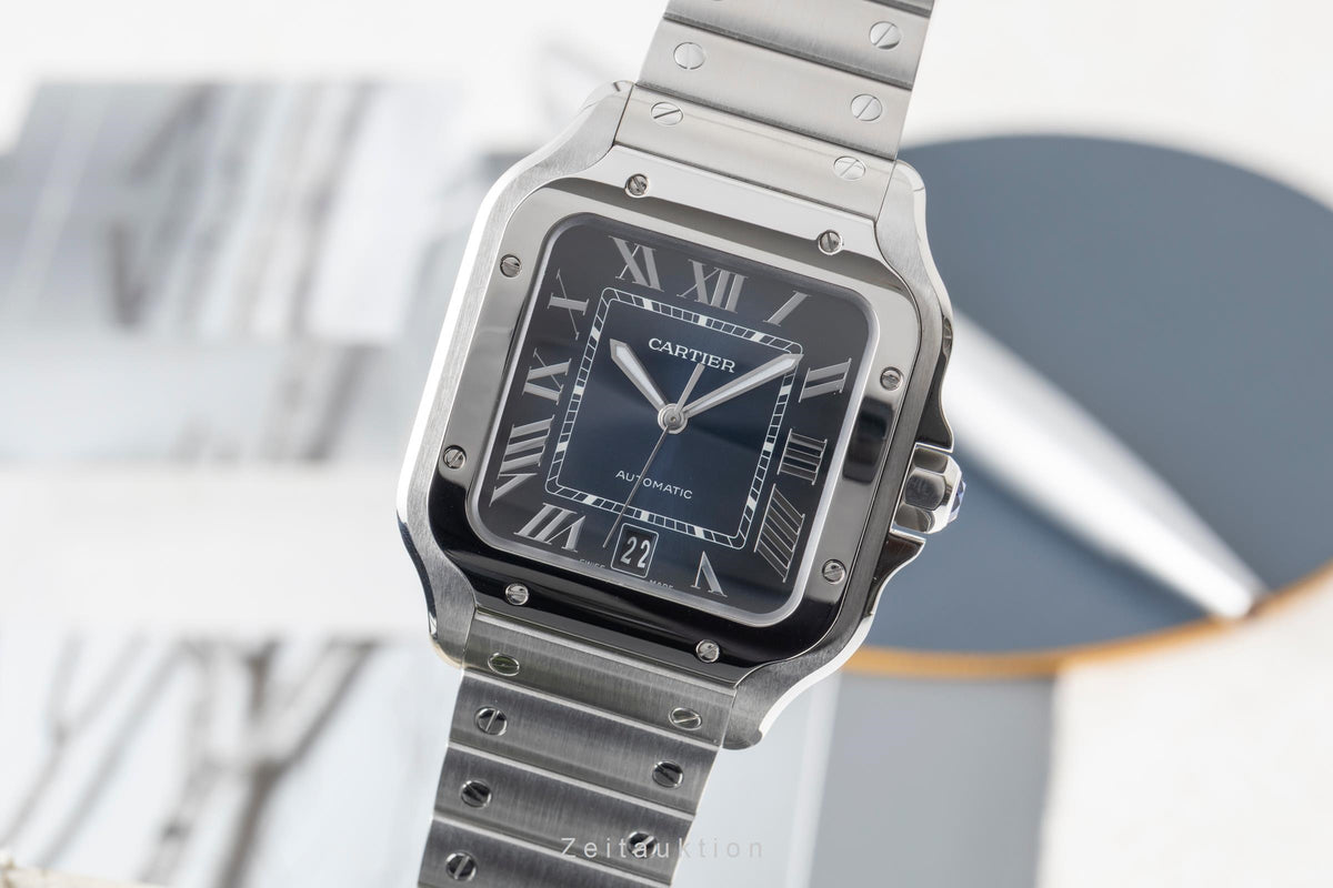Cartier Santos steel automatic men's watch WSSA0030 LP: 9000EUR  [2605408]