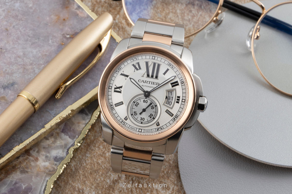 Cartier Calibre de Cartier steel / gold automatic men's watch W7100039  [2605413]