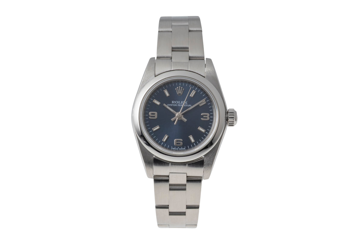 Rolex Oyster Perpetual Silver Dial Stahl Automatik Damenuhr Ref. 76080 Y-Serie [2605419]