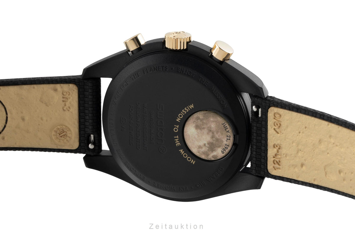 Swatch Omega Moonswatch chronograph ceramic / gold quartz men's watch SSX01B700 Limited  [2605440]