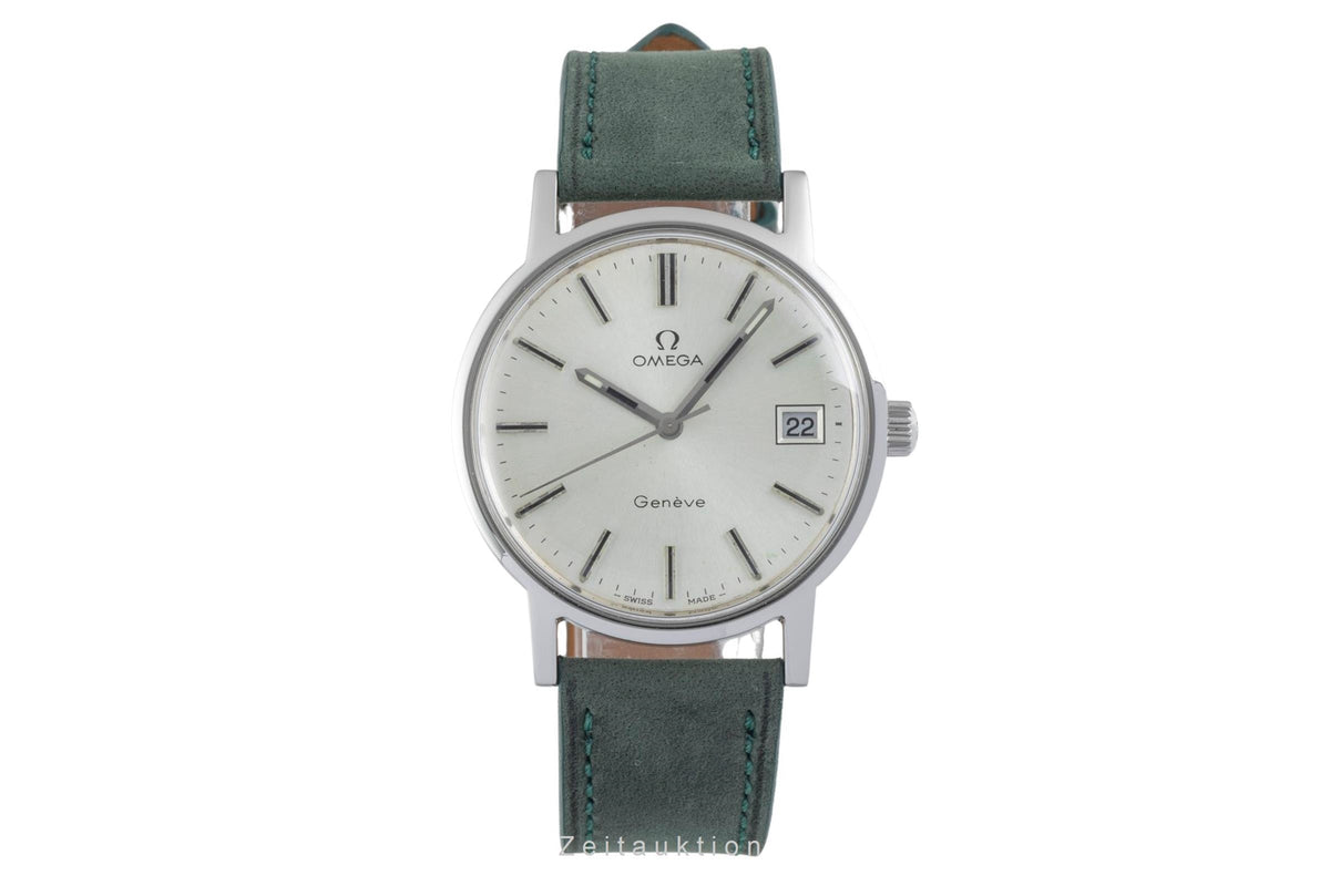 Omega Geneve acciaio carica manuale orologio da uomo 136.0104 Vintage  [2605476]