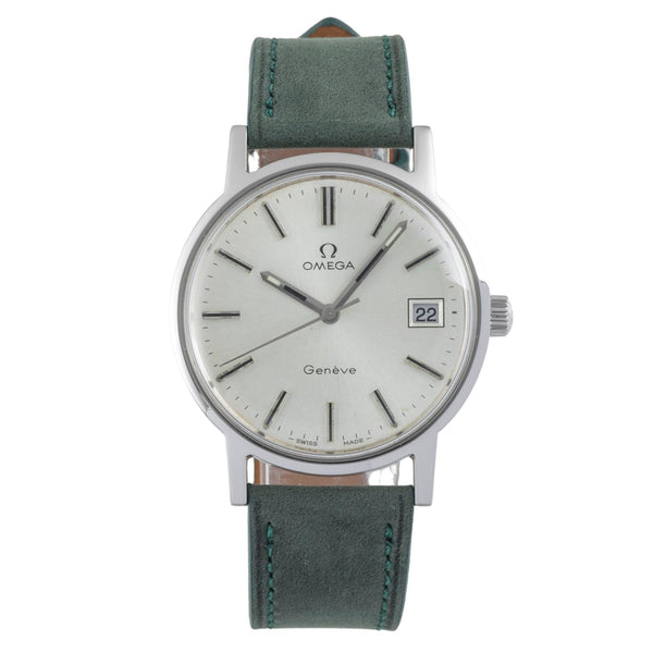 Omega Geneve acciaio carica manuale orologio da uomo 136.0104 Vintage  [2605476]