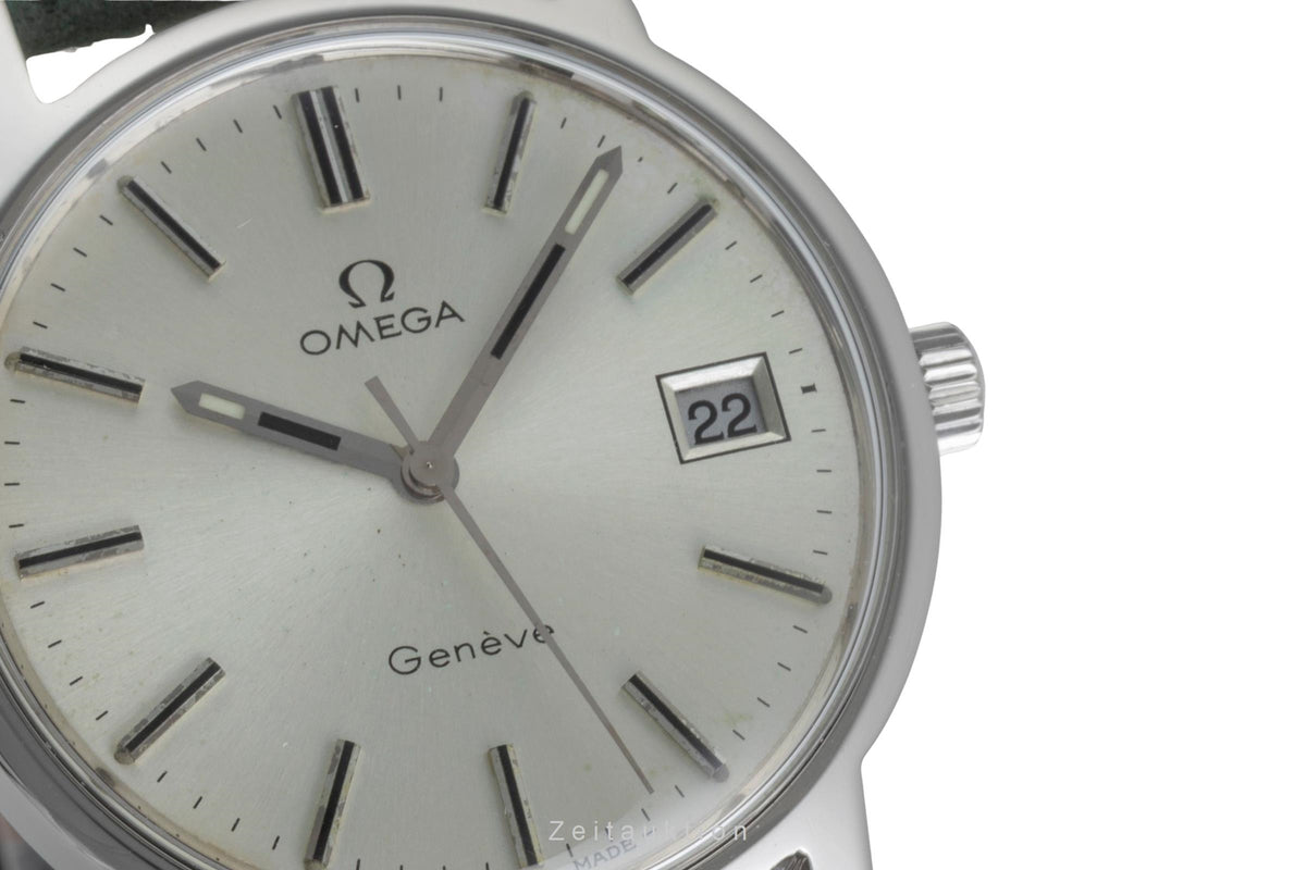 Omega Geneve acciaio carica manuale orologio da uomo 136.0104 Vintage  [2605476]
