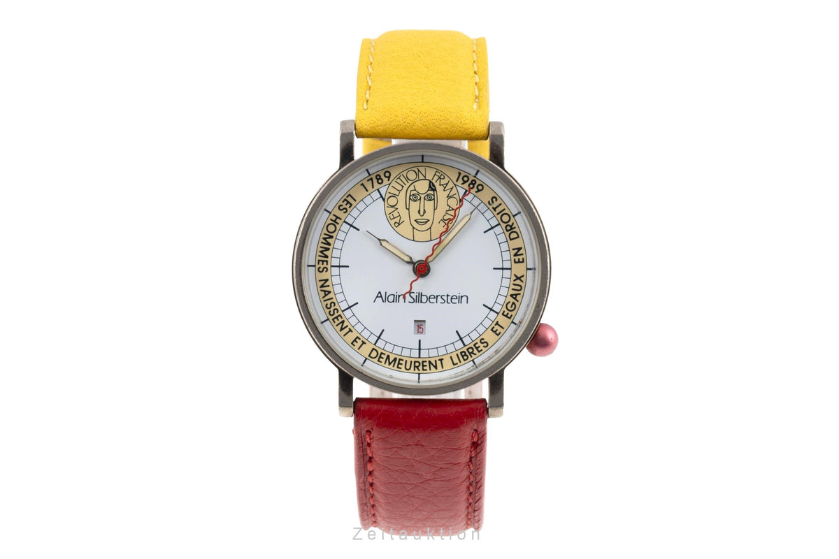 Alain Silberstein chromed brass quartz men's watch  [2605478]