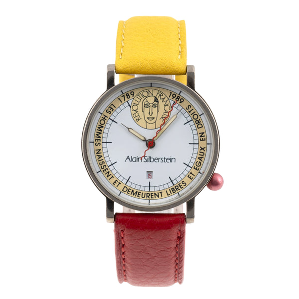 Alain Silberstein chromed brass quartz men's watch  [2605478]