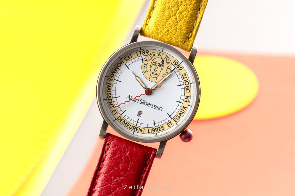 Alain Silberstein chromed brass quartz men's watch  [2605478]