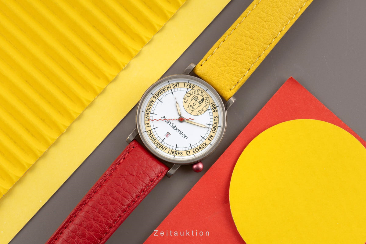 Alain Silberstein chromed brass quartz men's watch  [2605478]
