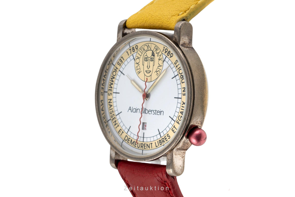 Alain Silberstein chromed brass quartz men's watch  [2605478]