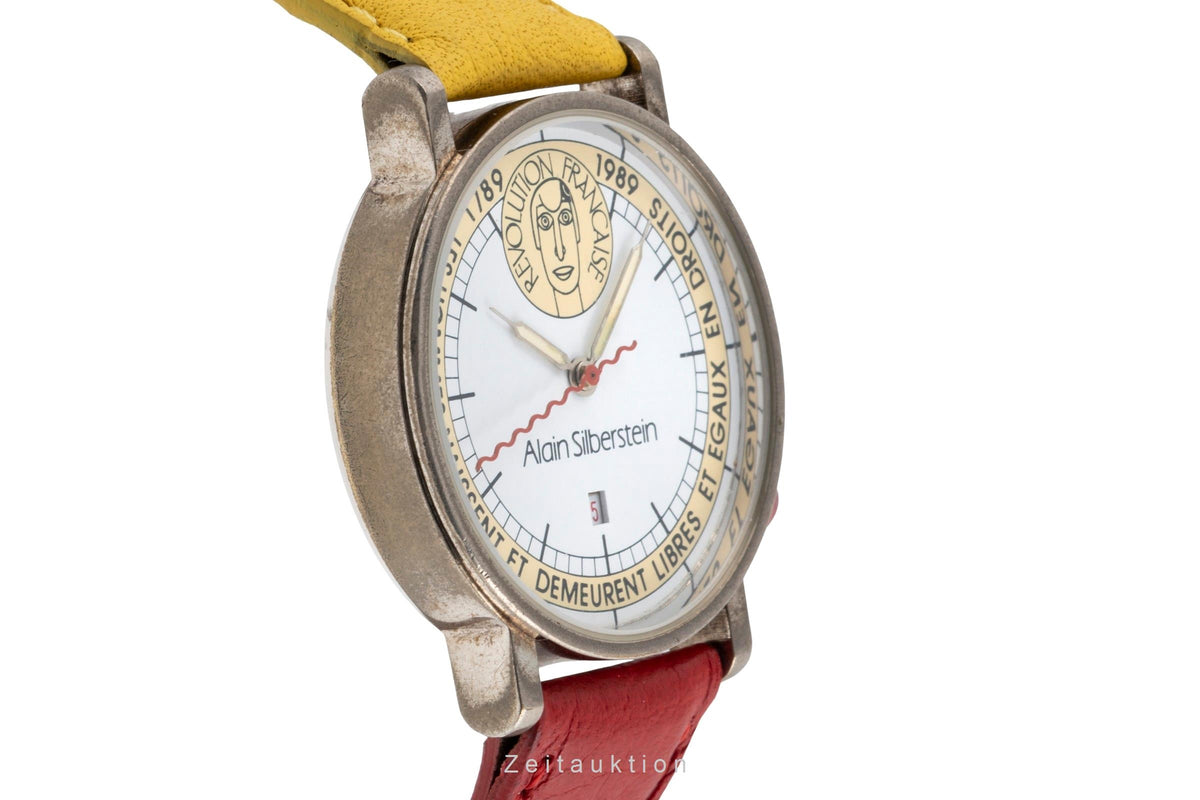 Alain Silberstein chromed brass quartz men's watch  [2605478]