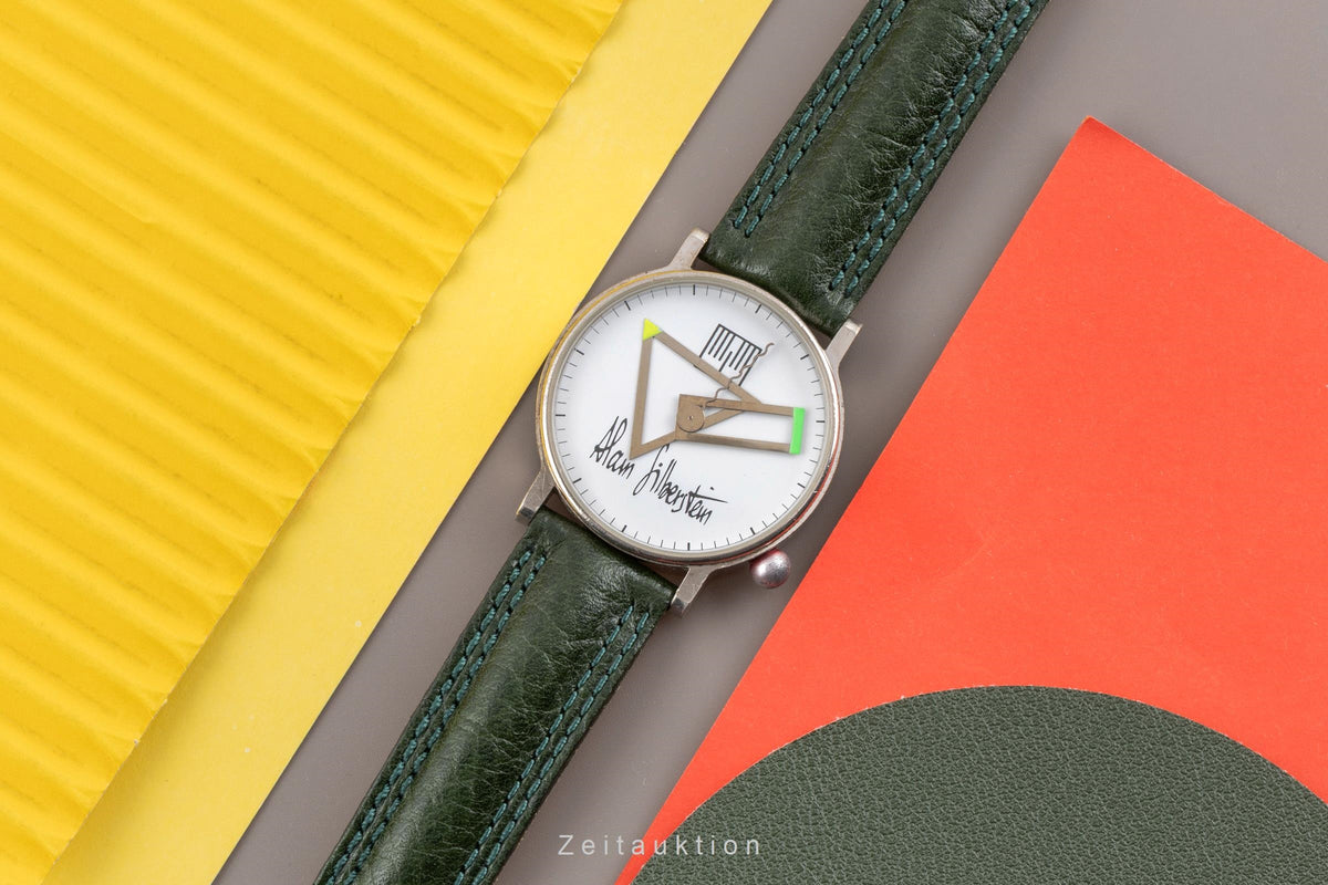 Alain Silberstein Klok chromed brass quartz men's watch  [2605499]