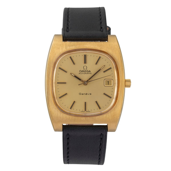 Omega Geneve gilt-brass automatic men's watch 166.0190 Vintage  [2605502]