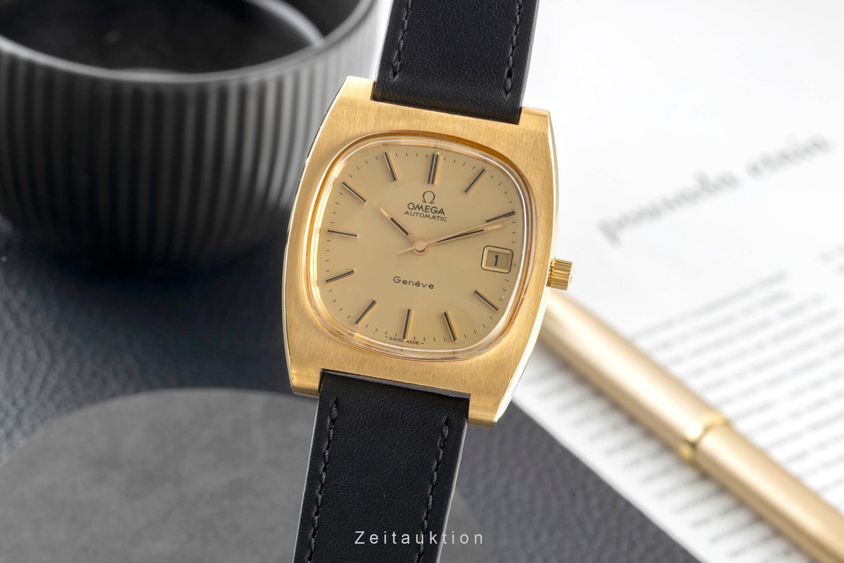 Omega Geneve gilt-brass automatic men's watch 166.0190 Vintage  [2605502]