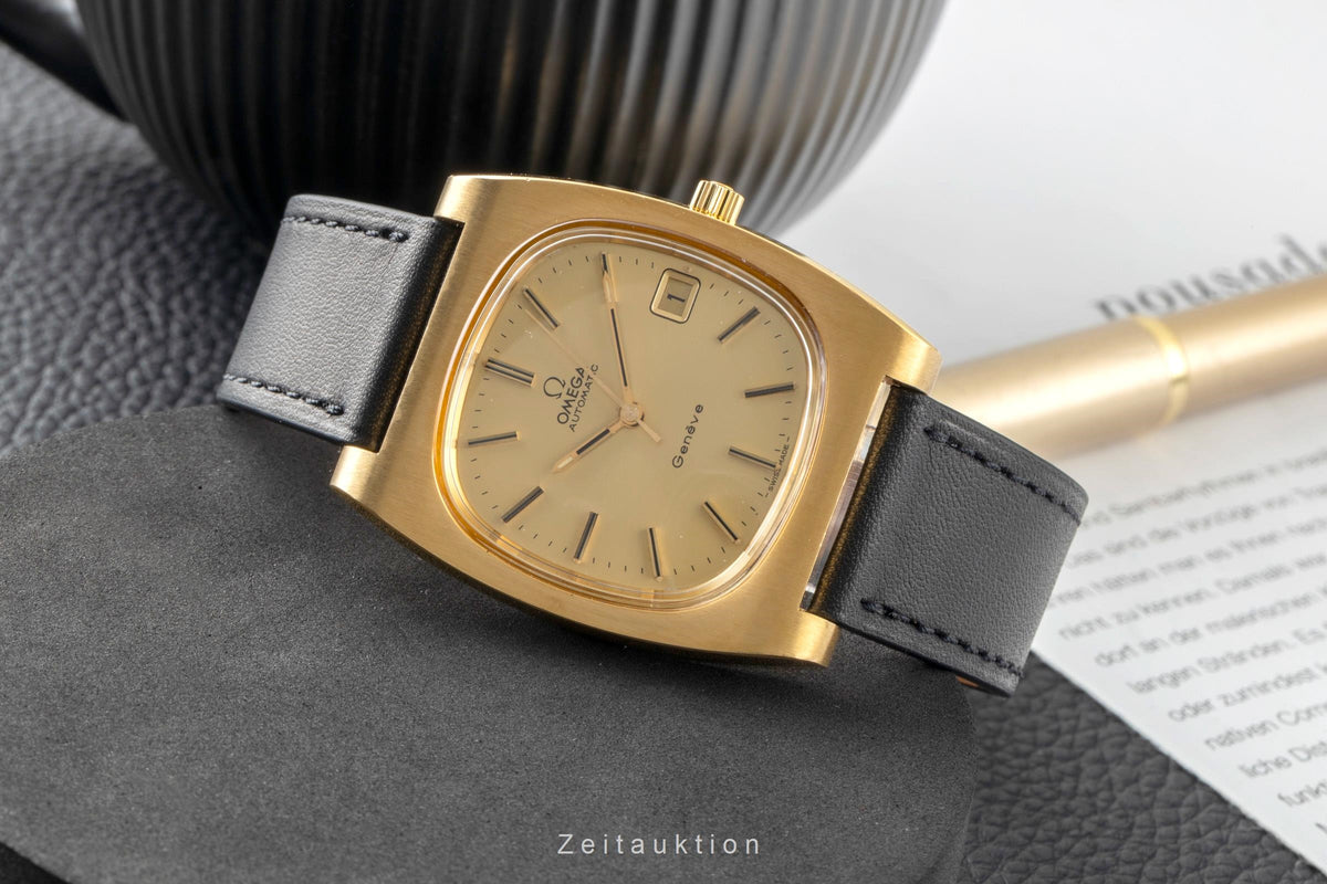 Omega Geneve gilt-brass automatic men's watch 166.0190 Vintage  [2605502]
