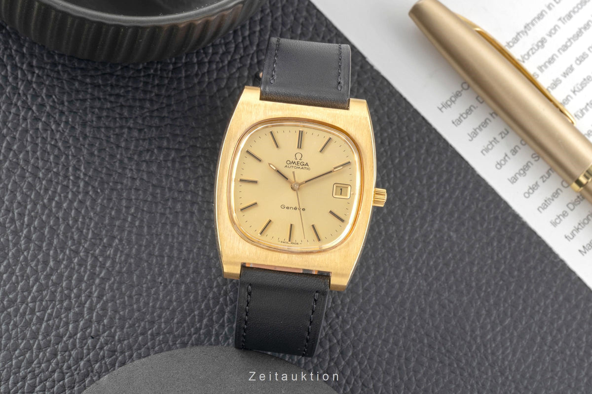 Omega Geneve gilt-brass automatic men's watch 166.0190 Vintage  [2605502]