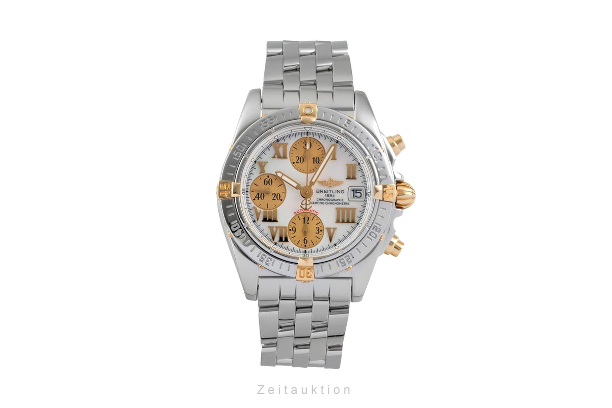 Breitling Chronograph Cockpit Stahl Gold Ref. B13358 B152A97PA B&P 2006 [2605521]