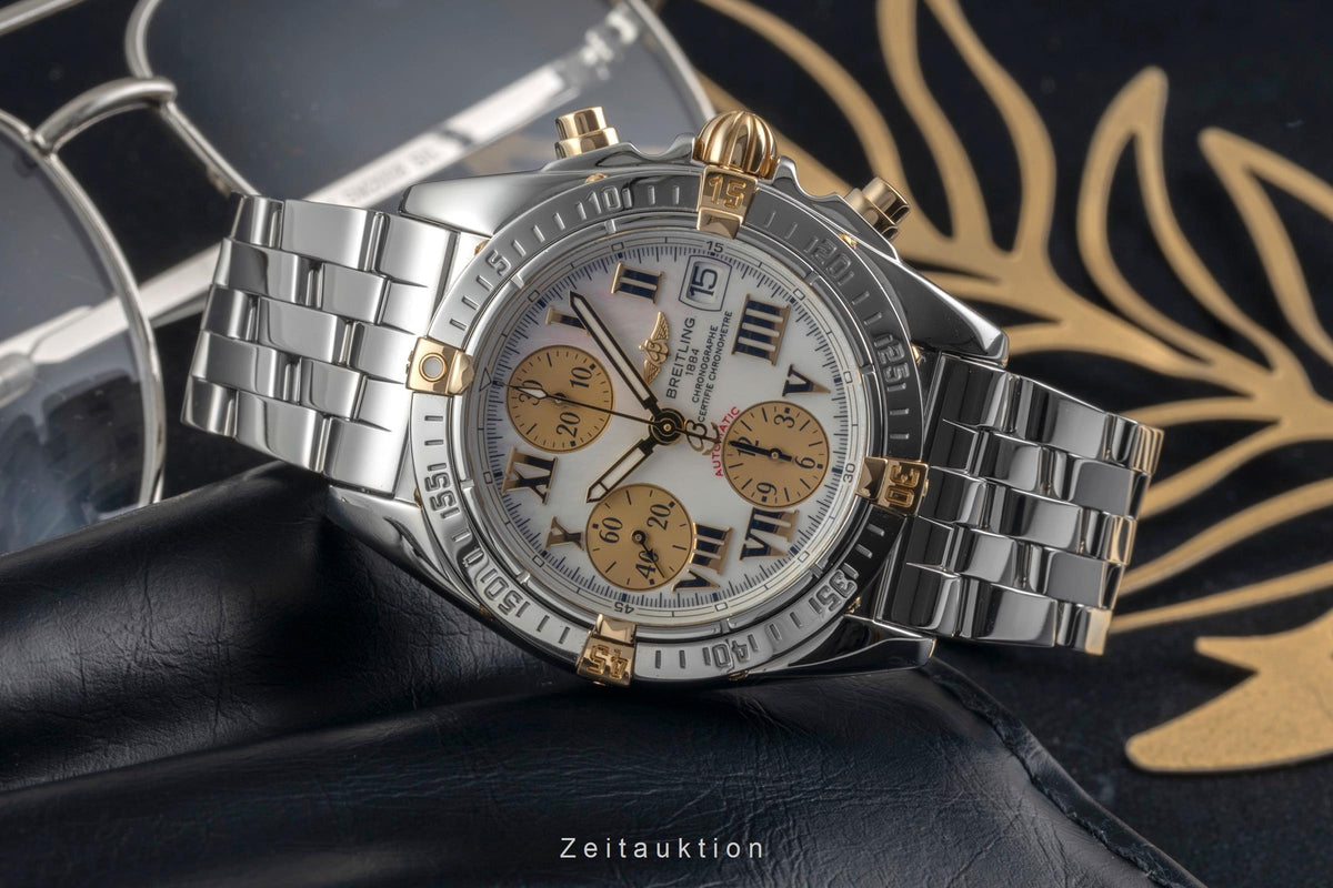 Breitling Chronograph Cockpit Stahl Gold Ref. B13358 B152A97PA B&P 2006 [2605521]