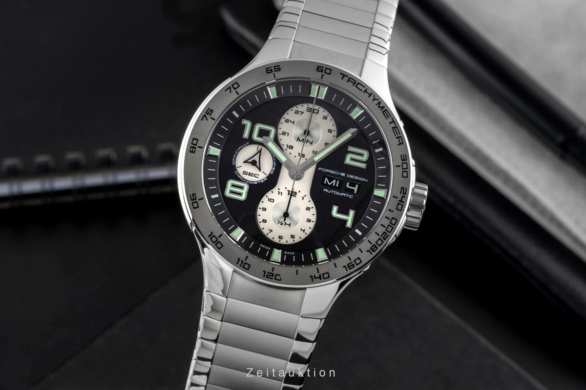 Porsche Design Flat Six Edelstahl Automatik Herrenuhr Ref. 6340.41.44 Papiere [2605531]