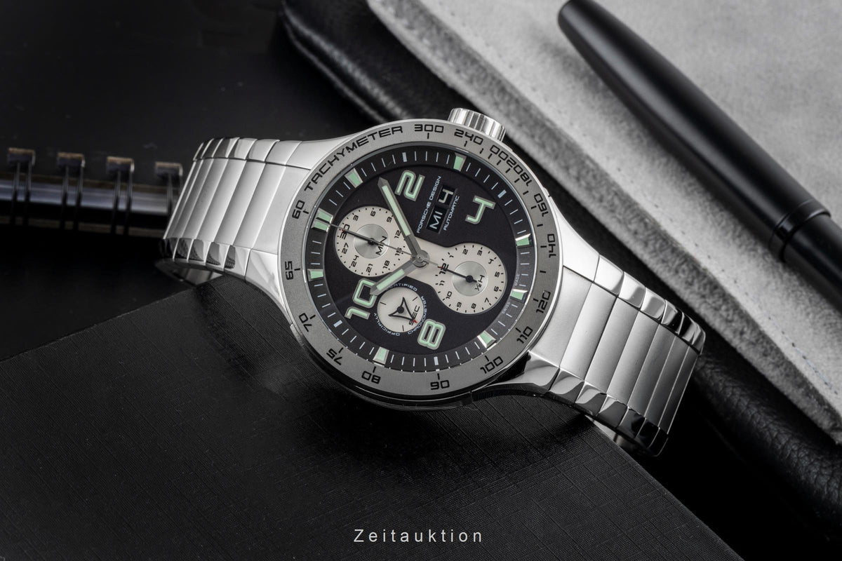 Porsche Design Flat Six Edelstahl Automatik Herrenuhr Ref. 6340.41.44 Papiere [2605531]