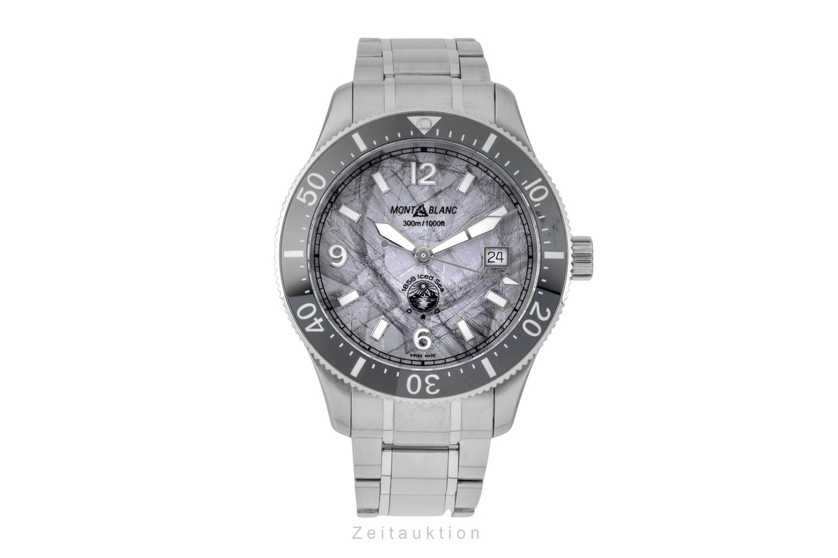Montblanc 1858 acier automatique montre pour hommes 130793 LP: 4000EUR  [2605546]