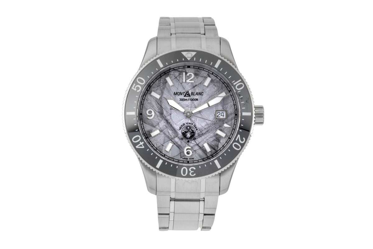 Montblanc 1858 acciaio automatismo orologio da uomo 130793 LP: 4000EUR  [2605546]