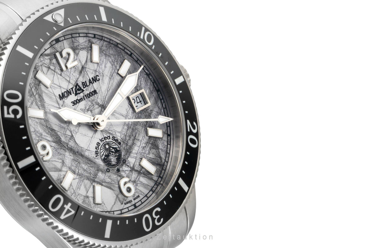 Montblanc 1858 acier automatique montre pour hommes 130793 LP: 4000EUR  [2605546]
