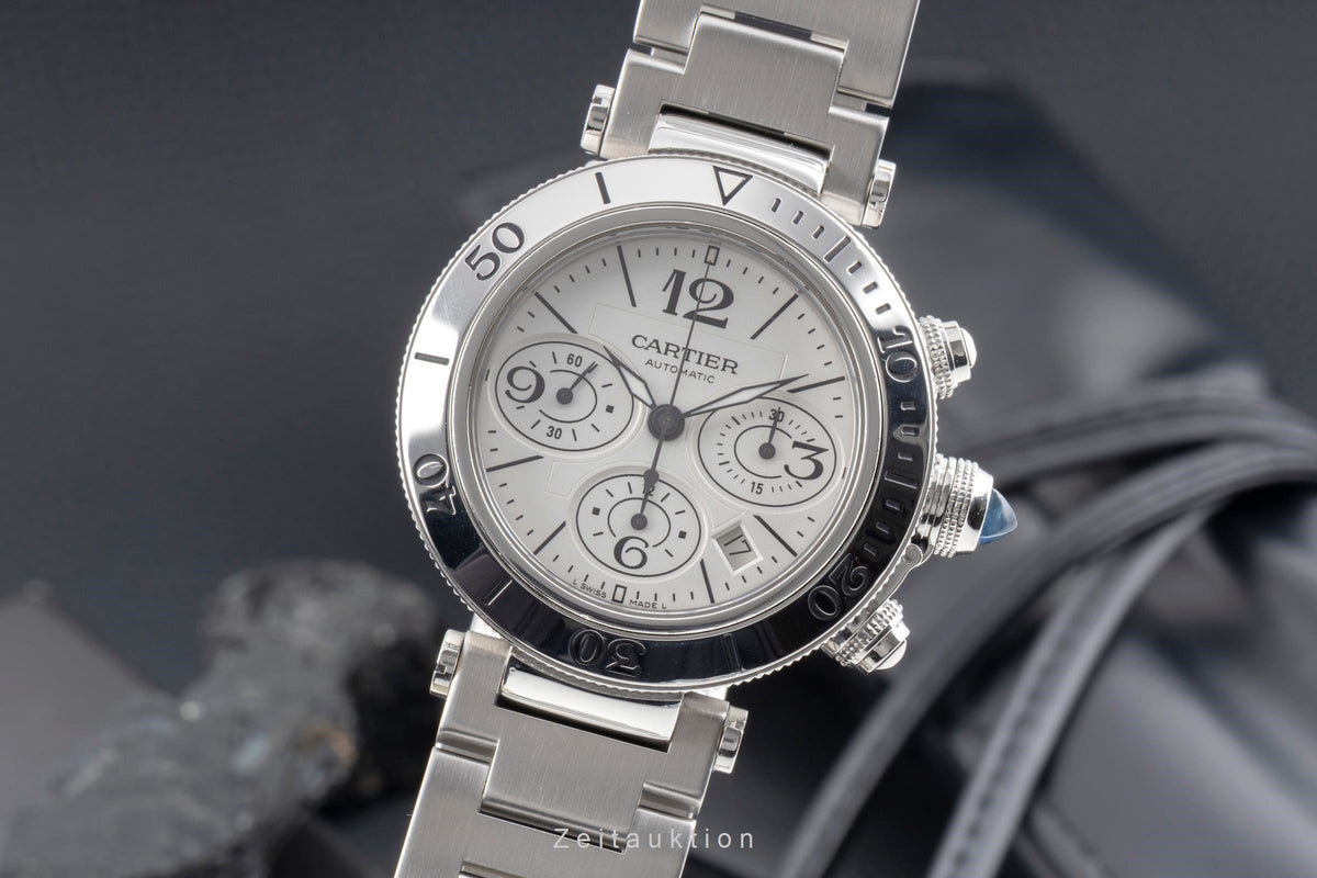 Cartier Pasha Seatimer chronographe acier automatique montre pour hommes W31089M7  [2605549]