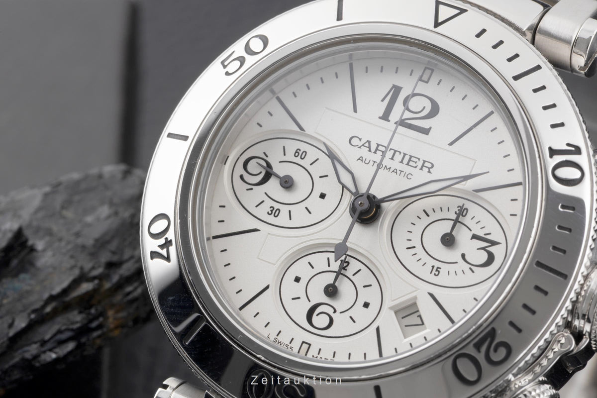 Cartier Pasha Seatimer chronographe acier automatique montre pour hommes W31089M7  [2605549]