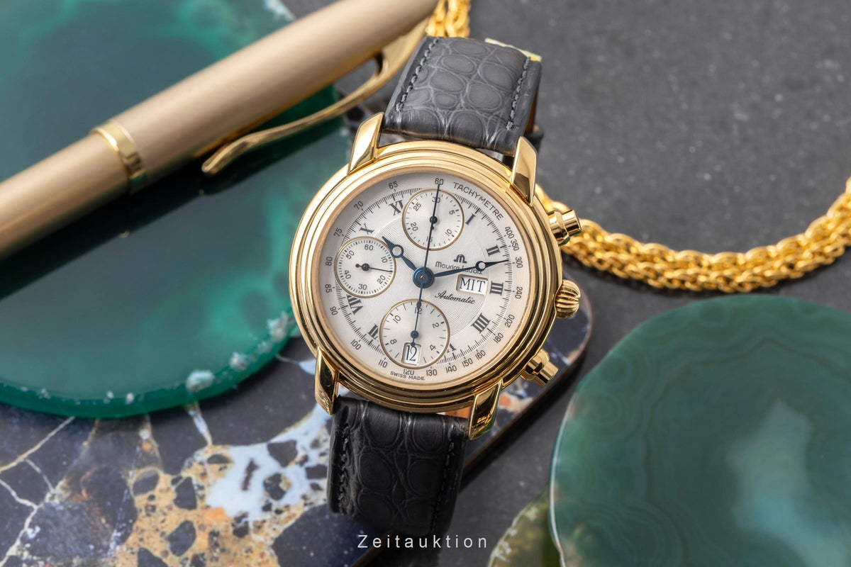Maurice Lacroix Croneo Chronograph Messing vergoldet Automatik Ref. 39353 Box  [2605554]