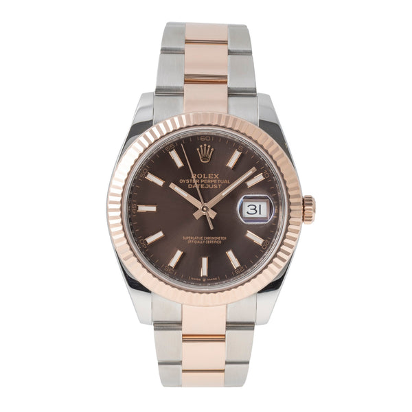 Rolex Datejust 41 Brown Dial Stahl / Roségold Ref. 126331 Box & Papiere 2019 [2605570]