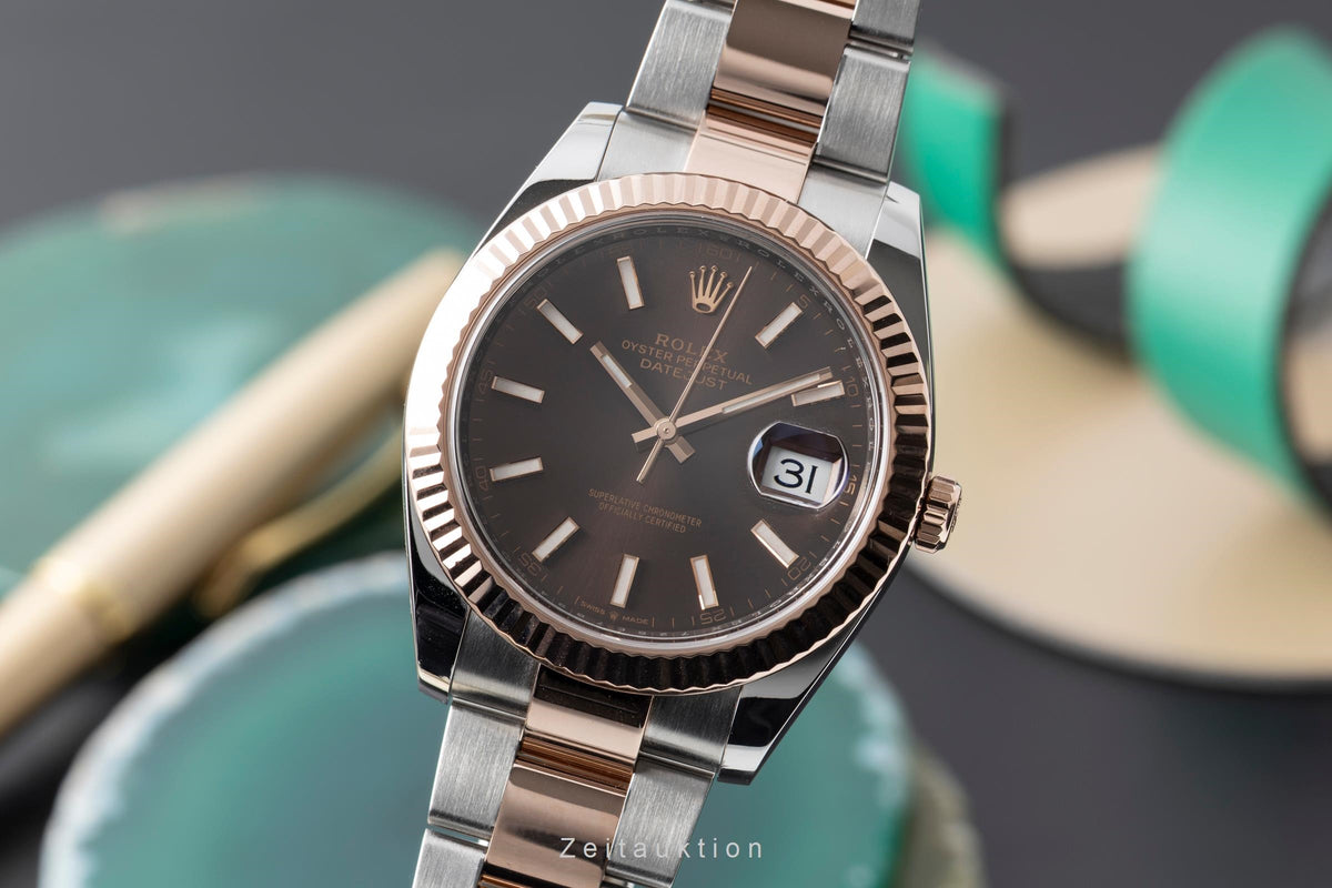 Rolex Datejust 41 Brown Dial Stahl / Roségold Ref. 126331 Box & Papiere 2019 [2605570]