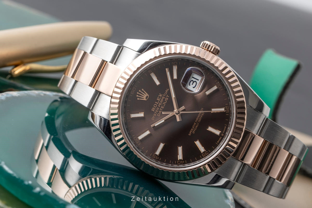 Rolex Datejust 41 Brown Dial Stahl / Roségold Ref. 126331 Box & Papiere 2019 [2605570]