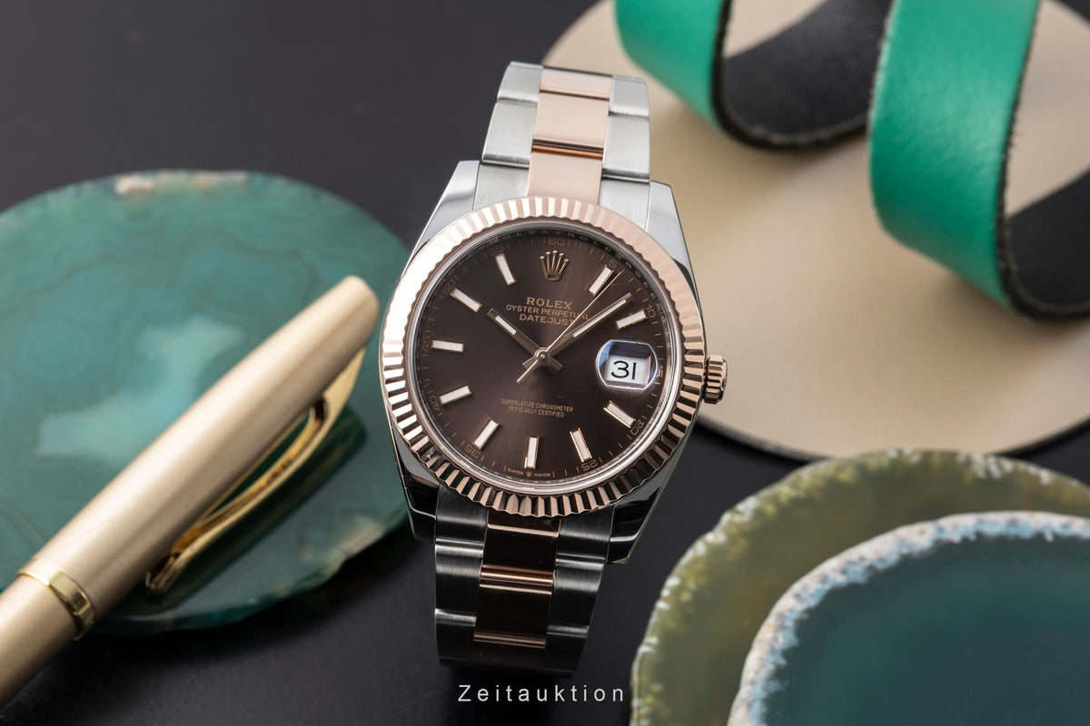 Rolex Datejust 41 Brown Dial Stahl / Roségold Ref. 126331 Box & Papiere 2019 [2605570]