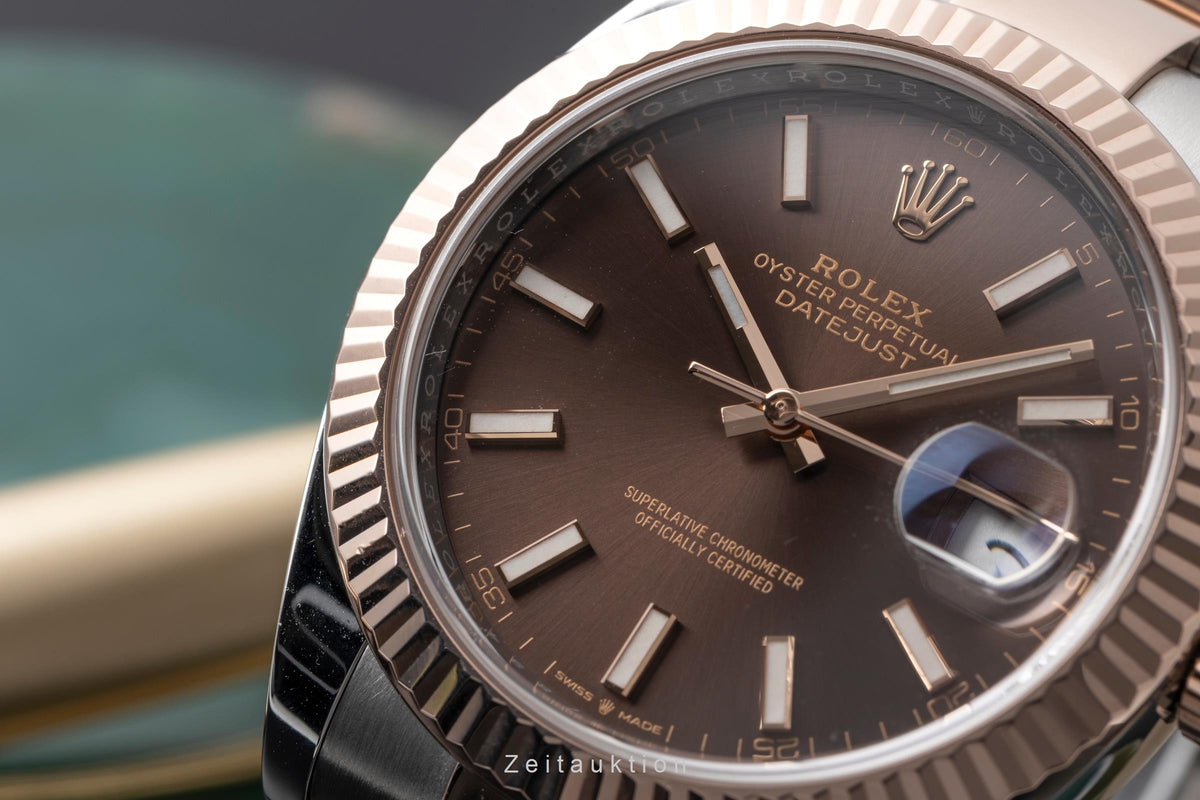 Rolex Datejust 41 Brown Dial Stahl / Roségold Ref. 126331 Box & Papiere 2019 [2605570]
