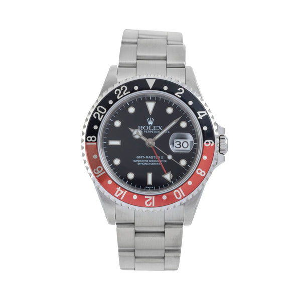 Rolex GMT-Master II Coke Edelstahl Automatik Herrenuhr Ref. 16710 U-Serie [2605604]