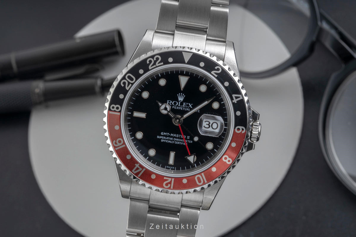 Rolex GMT-Master II Coke Edelstahl Automatik Herrenuhr Ref. 16710 U-Serie [2605604]