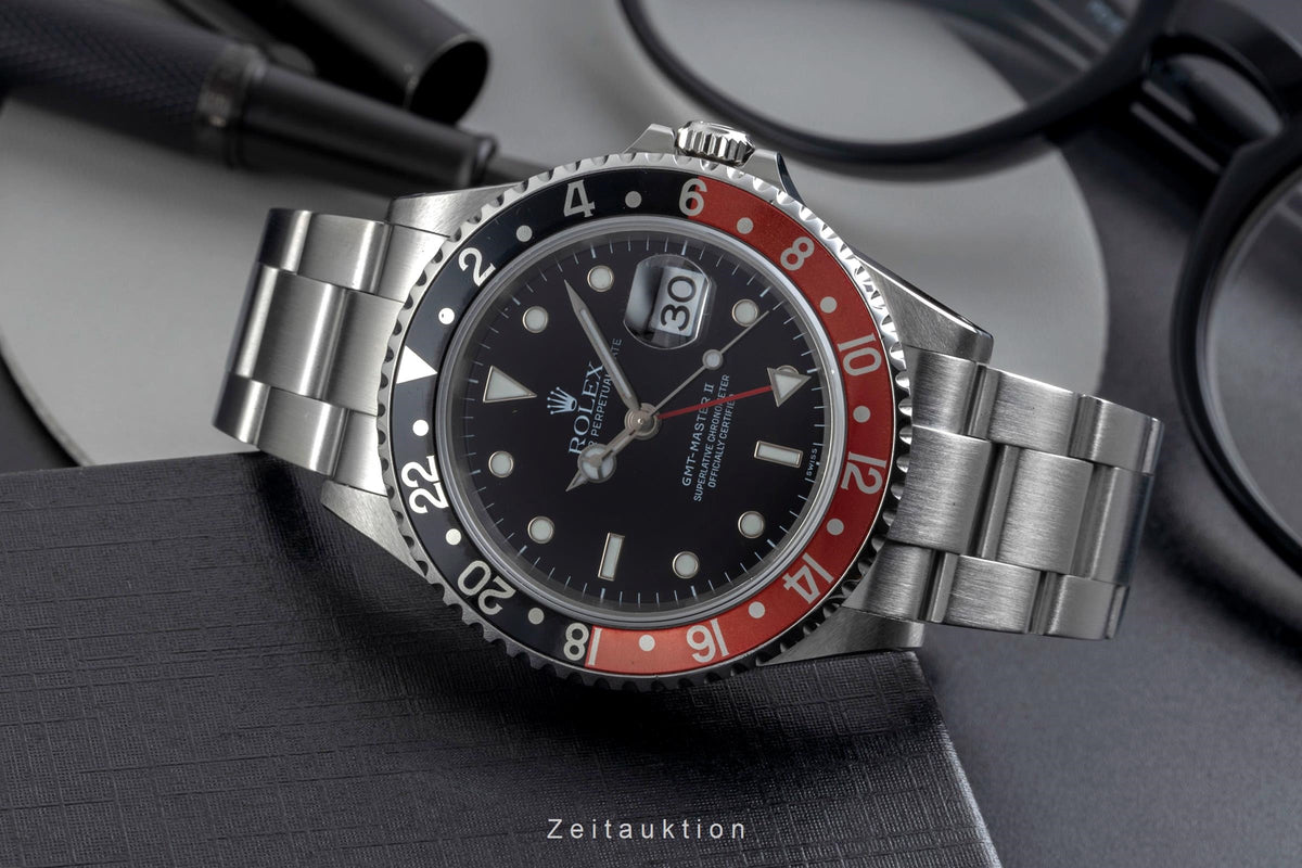 Rolex GMT-Master II Coke Edelstahl Automatik Herrenuhr Ref. 16710 U-Serie [2605604]
