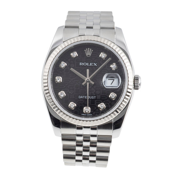 Rolex Datejust acciaio / oro bianco automatismo orologio da uomo 116234  [2605629]
