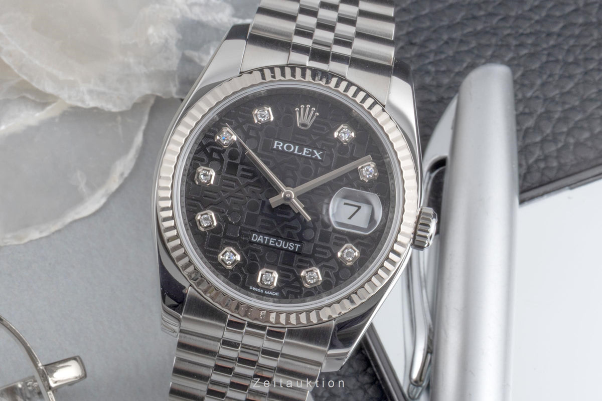Rolex Datejust acciaio / oro bianco automatismo orologio da uomo 116234  [2605629]