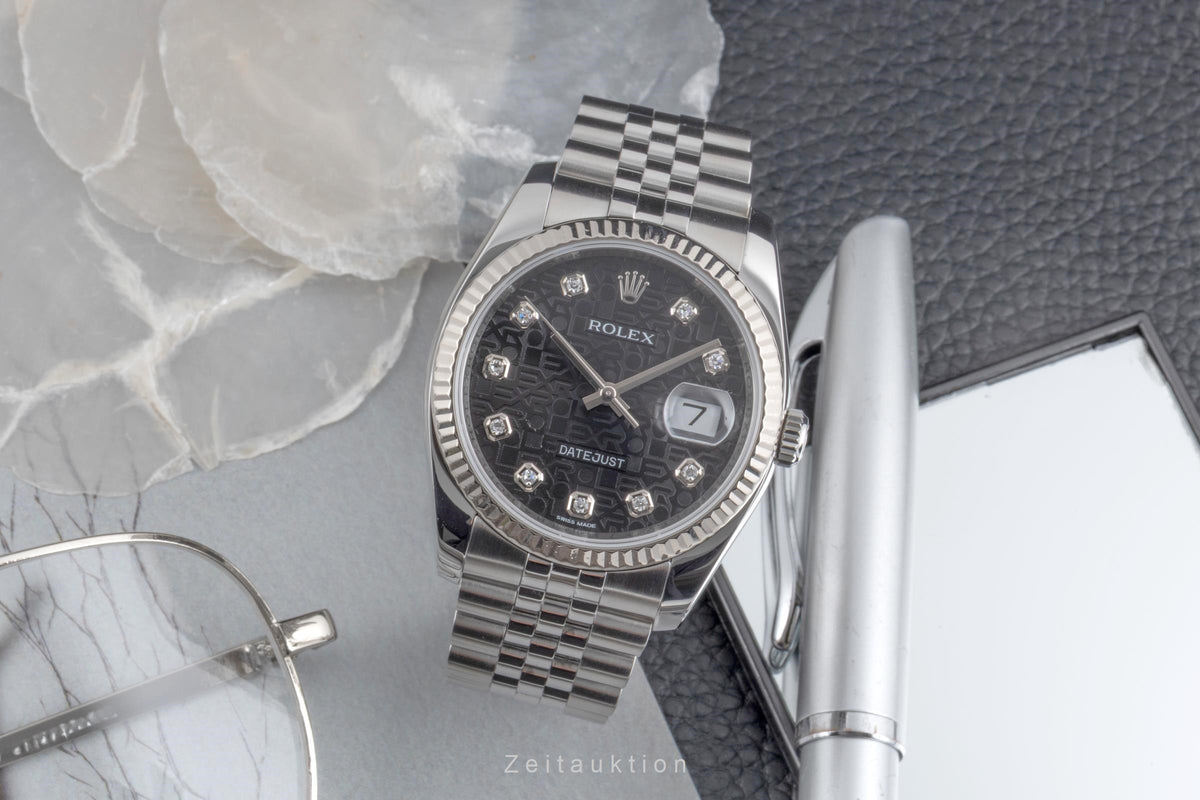 Rolex Datejust acciaio / oro bianco automatismo orologio da uomo 116234  [2605629]