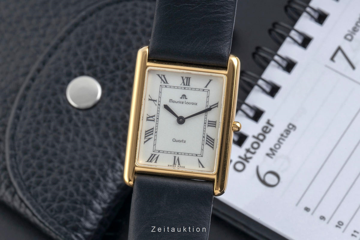 Maurice Lacroix Les Classiques latón bañado en oro cuarzo reloj para caballeros 32537  [2605650]