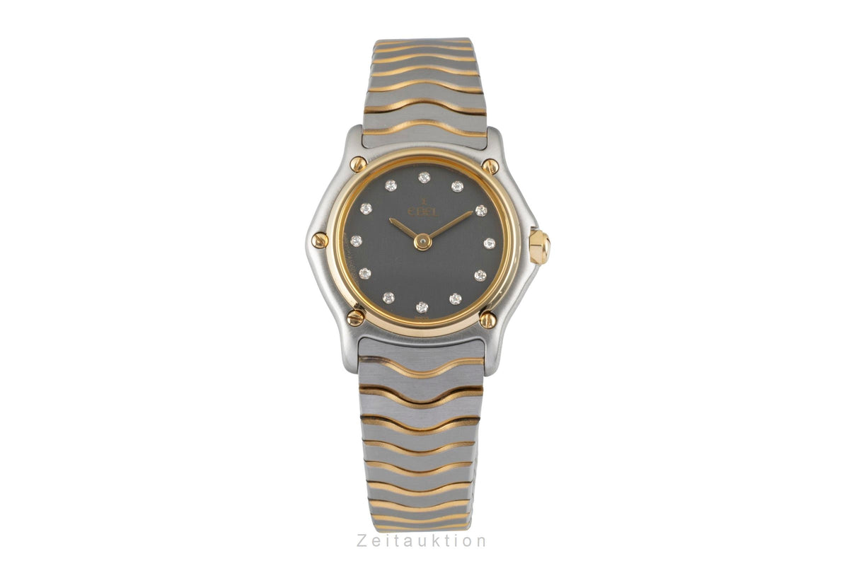 Ebel Sport Classique Lady Grey Diamond Dial Stahl / Gold Damenuhr Ref. 1057901 [2605678]