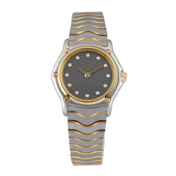 Ebel Sport Classique Lady Grey Diamond Dial Stahl / Gold Damenuhr Ref. 1057901 [2605678]