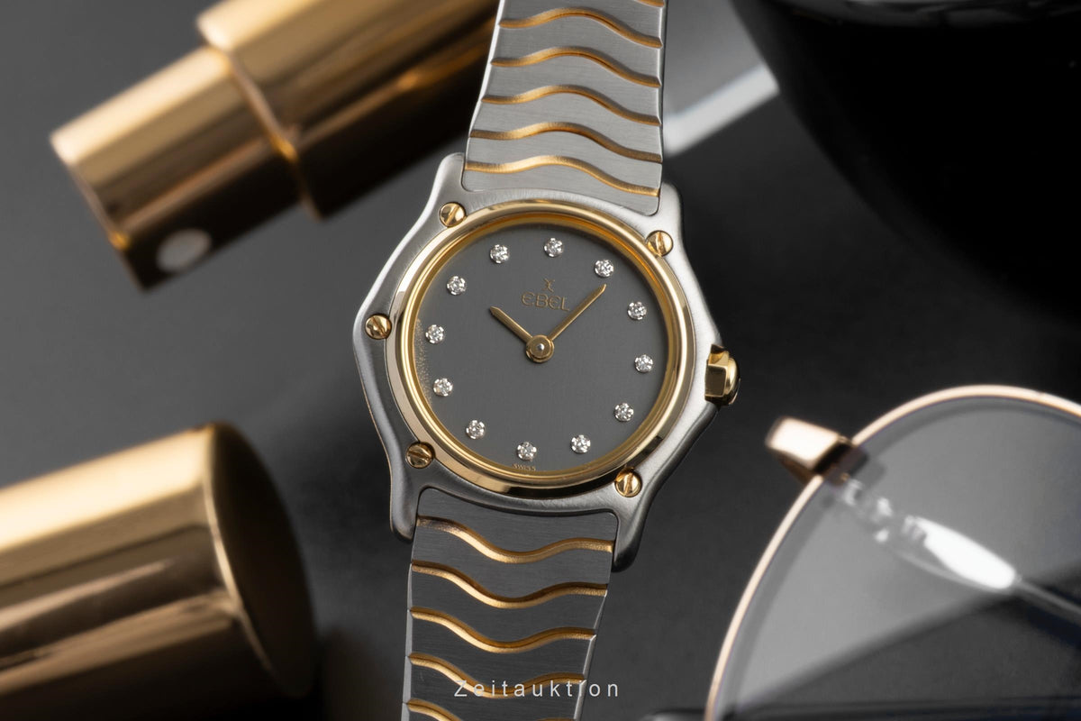 Ebel Sport Classique Lady Grey Diamond Dial Stahl / Gold Damenuhr Ref. 1057901 [2605678]