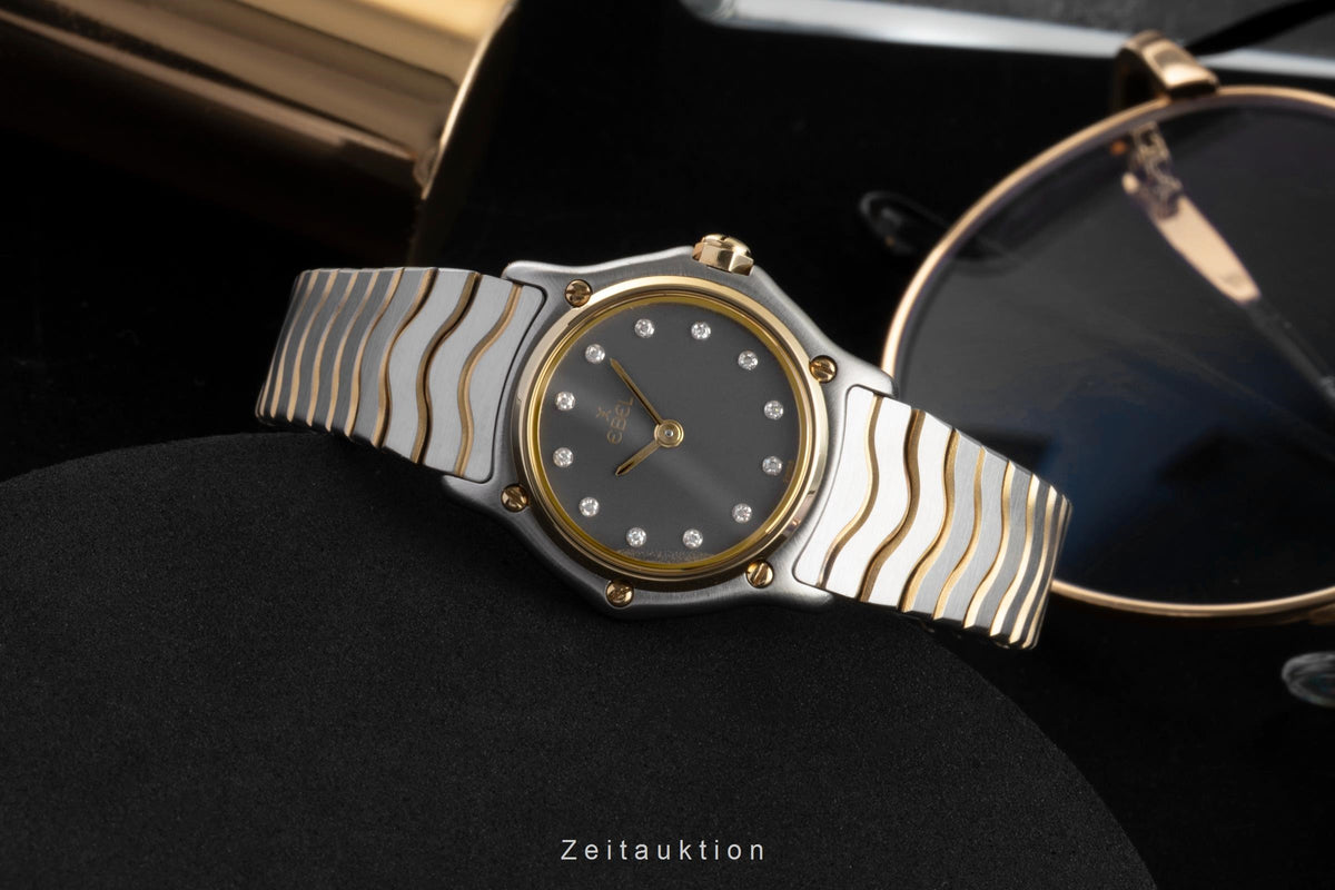 Ebel Sport Classique Lady Grey Diamond Dial Stahl / Gold Damenuhr Ref. 1057901 [2605678]