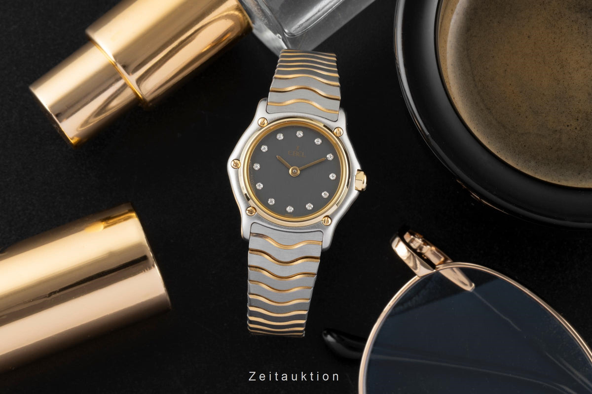Ebel Sport Classique Lady Grey Diamond Dial Stahl / Gold Damenuhr Ref. 1057901 [2605678]