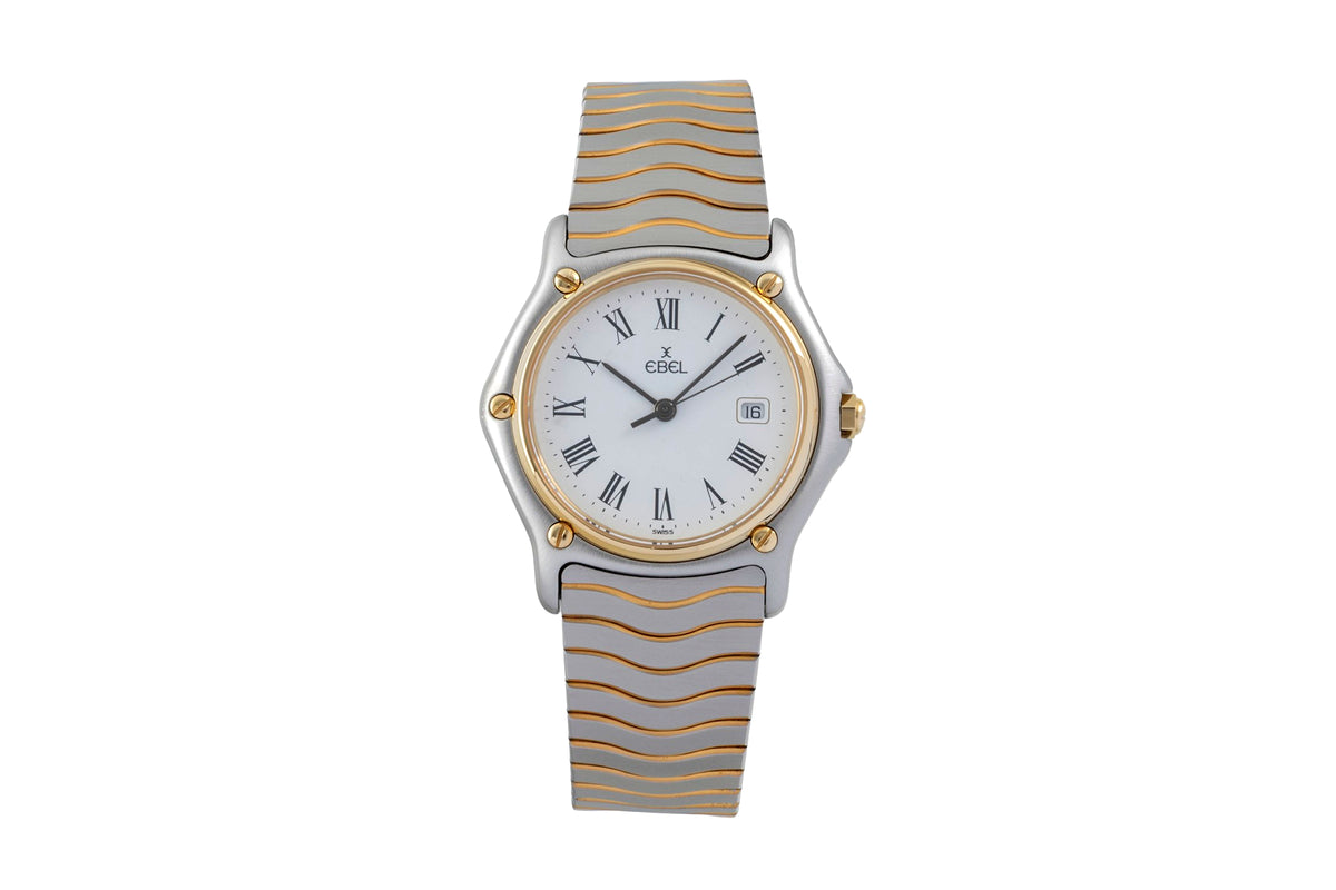 Ebel Classic Wave Stahl / Gold Quarz Herrenuhr Medium Ref. 183909 Papiere 1990 [2605679]