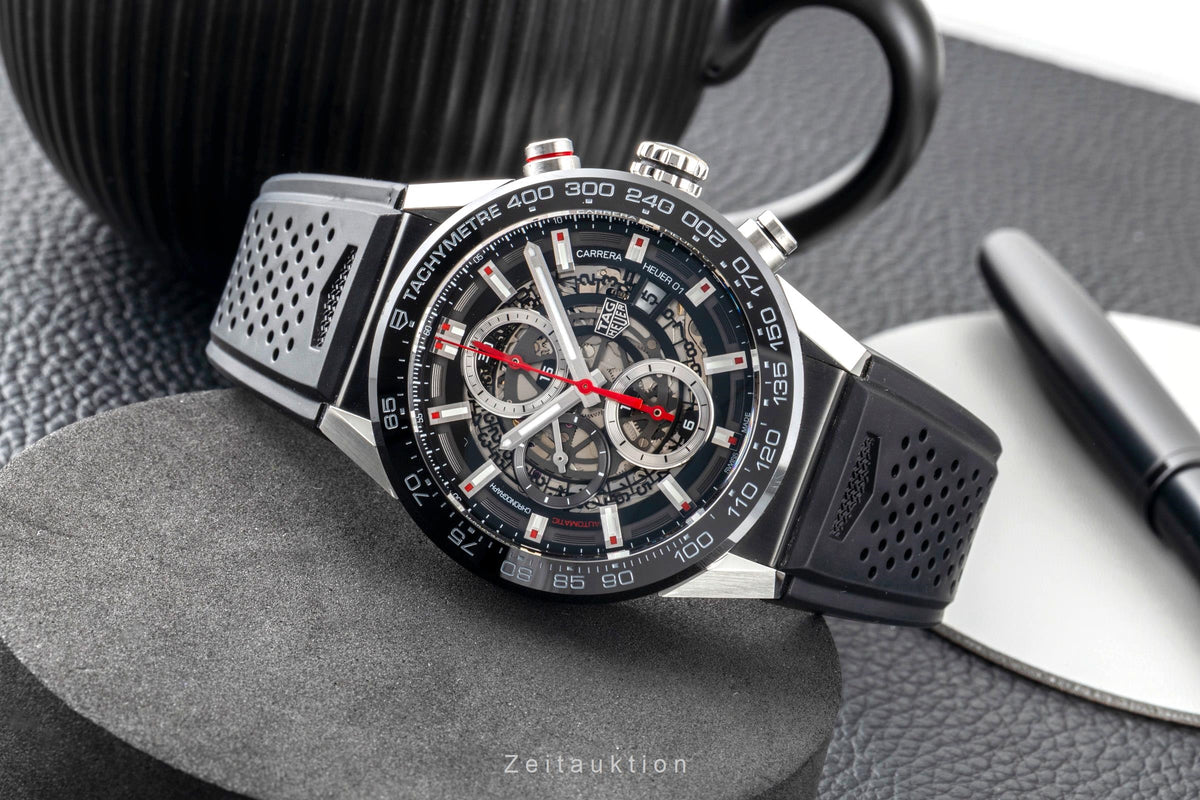 Tag Heuer Carrera chronographe céramique / acier automatique montre pour hommes CAR201V  [2605692]