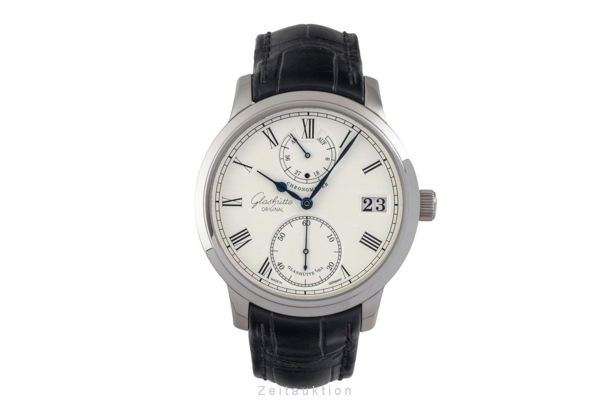 Glashütte Senator 18 ct white gold manual winding men's watch 1-58-01-01-04-04  [2605713]