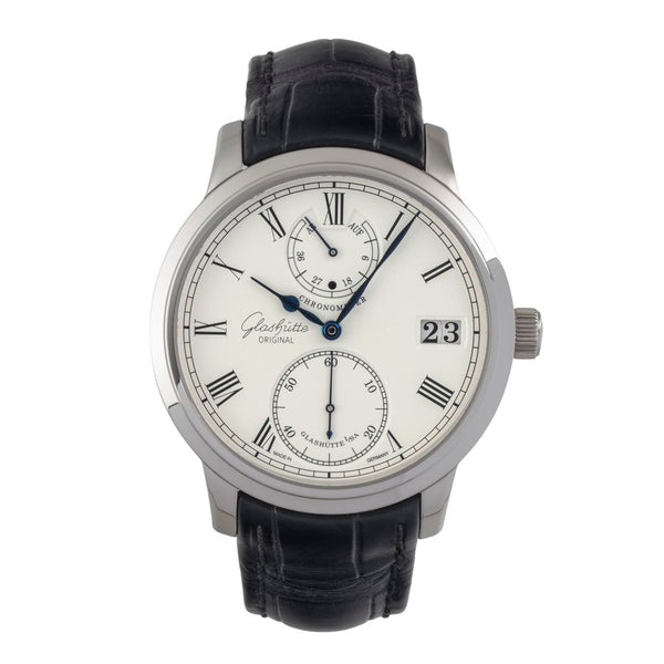 Glashütte Senator 18 ct white gold manual winding men's watch 1-58-01-01-04-04  [2605713]
