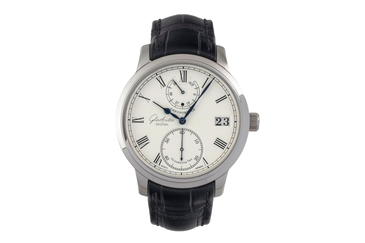 Glashütte Senator 18 ct white gold manual winding men's watch 1-58-01-01-04-04  [2605713]